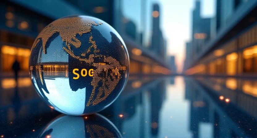 Global economic trends conceptual visualization