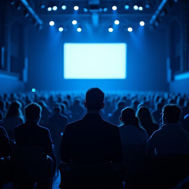 Packed auditorium audience